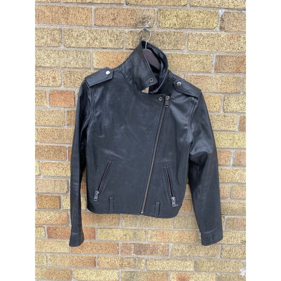 Vintage Diesel Asymmetrical Biker Jacket Women’s M Black Lambskin Leather Y2k - Picture 2 of 8